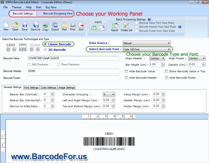 Choose your Barcode Font