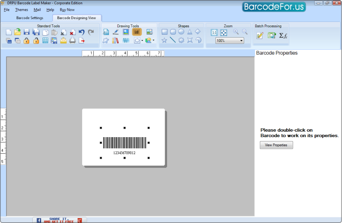 Generate Barcode Label
